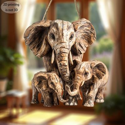 Multisell Products Hub Large Scale Wooden Elephant Head Art, Retro Festival Wall Hanging, Flat Home Decoration 3
