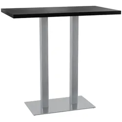 BIG Möbel GmbH Gastro Stehtisch 120x80 cm | Dunkle Holzoptik | Edelstahl Gestell