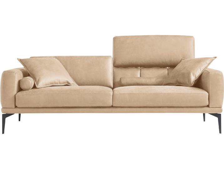 Egoitaliano 2,5-Sitzer Masu, Designsofa mit erstklassigem Sitzkomfort, Breite 218cm, inkl. 2 Kissenrollen, Rückenelemente manuell verstellbar, Metallfüße
