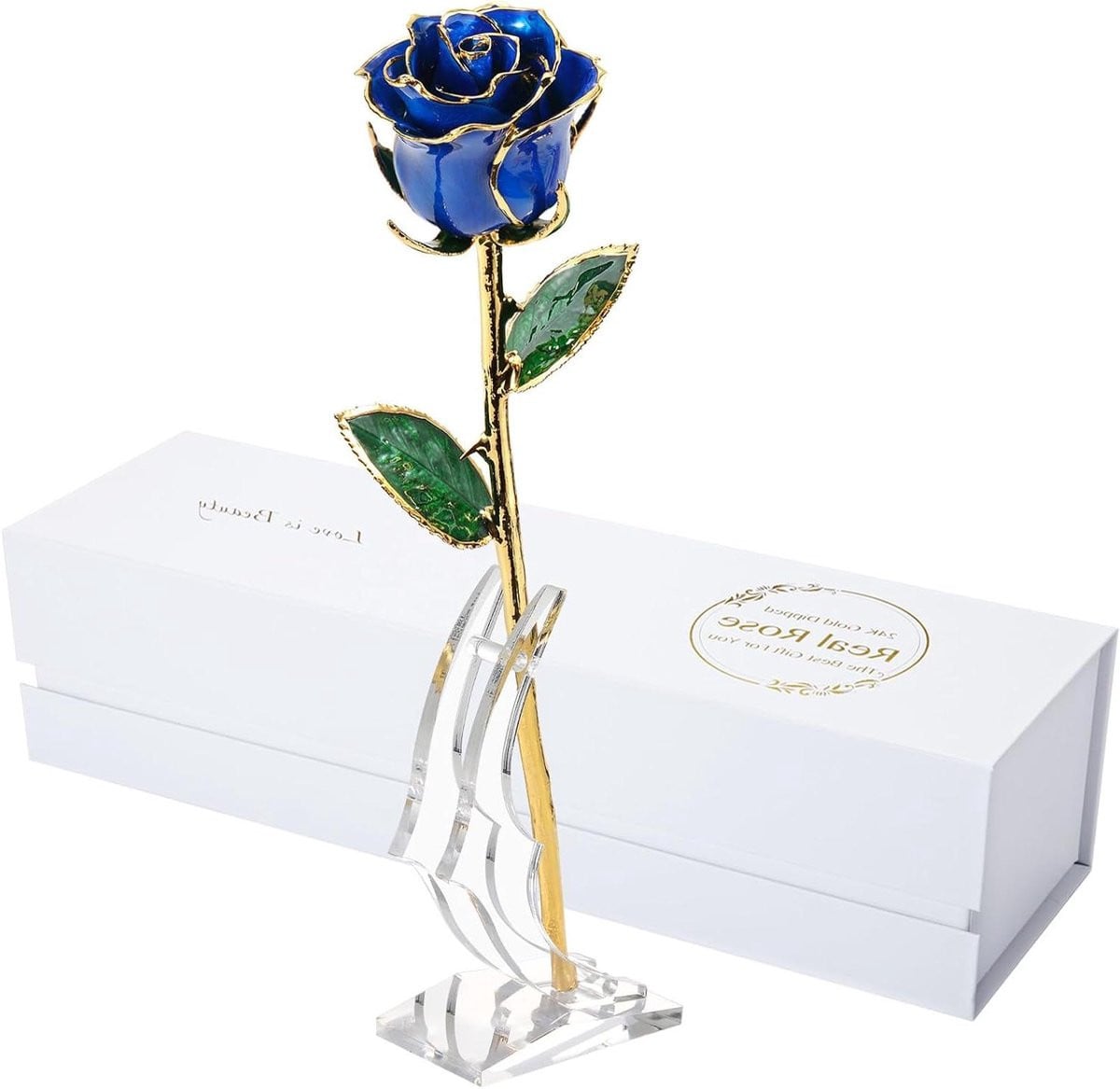 Gouden Roos Eeuwige Bloem Blauw 30 cm