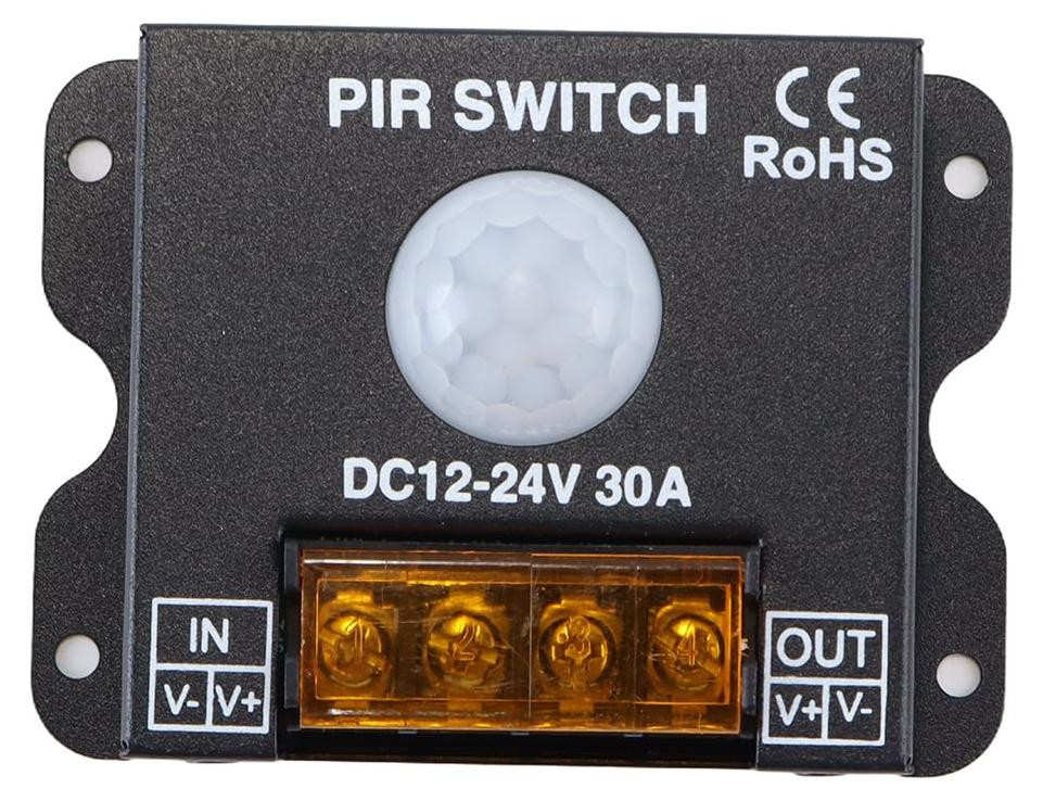 Dripio Bewegingsmelder met PIR-sensor, 30A, 12-24V, bereik 5-8 meter