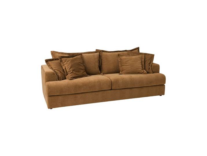Canapé convertible en tissu 3 places marron