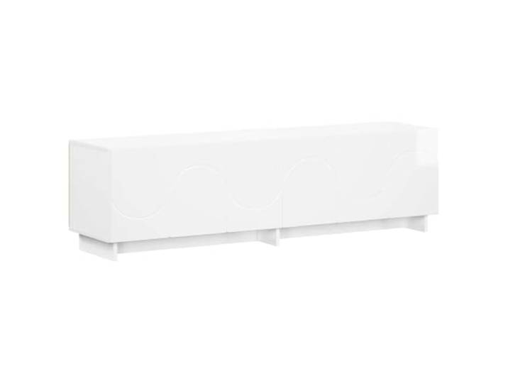 HGFDVCMR TV-Lowboard 140x34,5x40 cm Hochglanz Weiß TV-Schrank Modernes TV-Möbel aus Holzwerkstoff mit 6 Türen für reichlich Stauraum im Wohnzimmer oder Schlafzimmer.