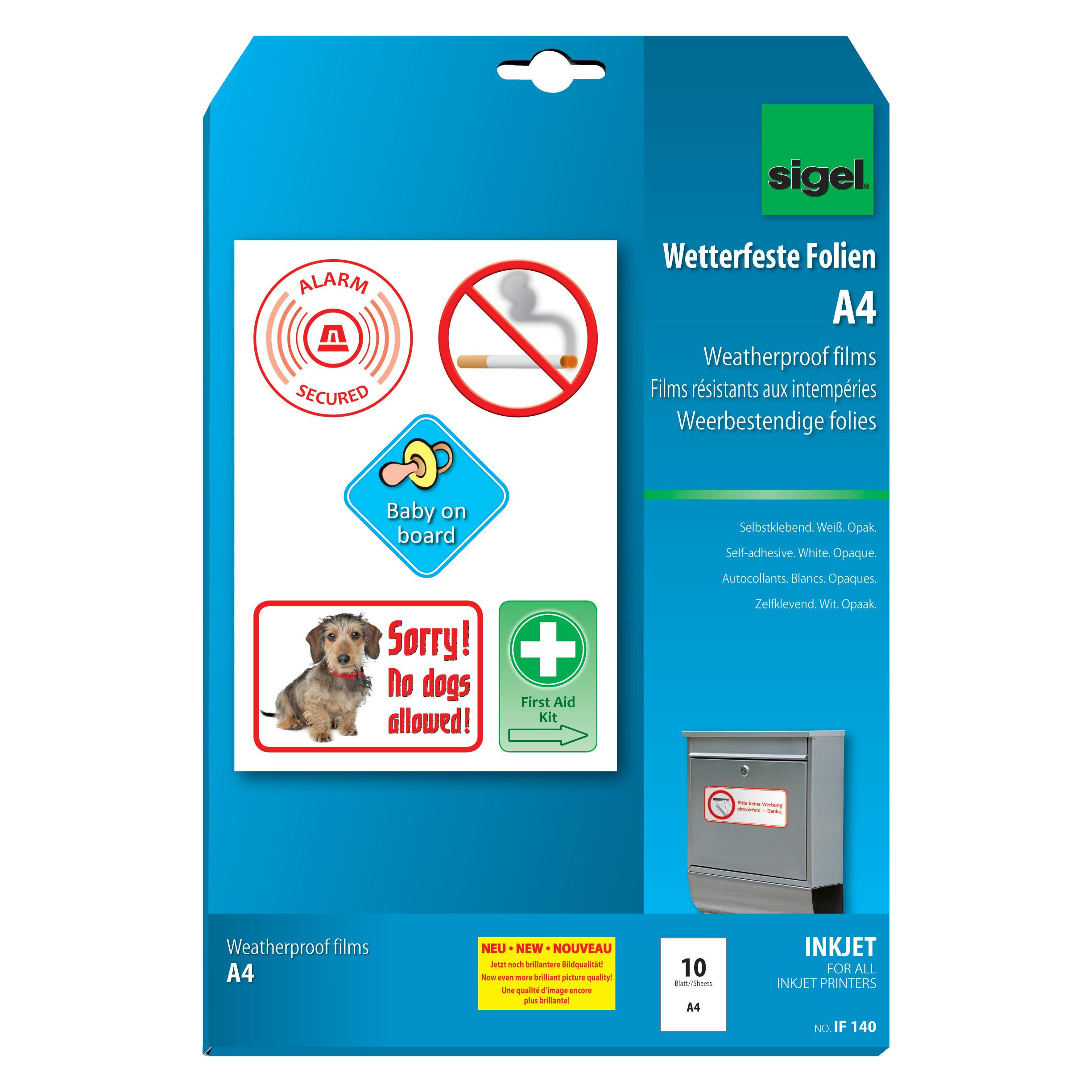 Sigel InkJet-Folien (270 g/m², 10x) (IF140)