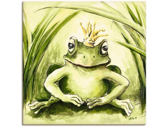 Wandbild ARTLAND Kleiner Frosch , grün (farbe bild(er): grün), B:50cm H:50cm, Bilder, Wandbild, als Alubild, Leinwandbild in verschied. Grössen