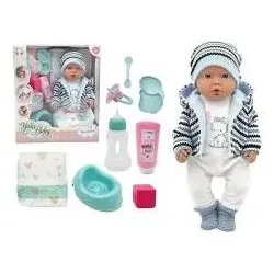 Adar Babypuppe trinkt und pinkelt mit Zubehör, 45 cm