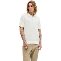 Jack & Jones Herren Poloshirt JPRBLURILEY KNIT - Regular Fit - 12292034 Cloud Dancer - XXL