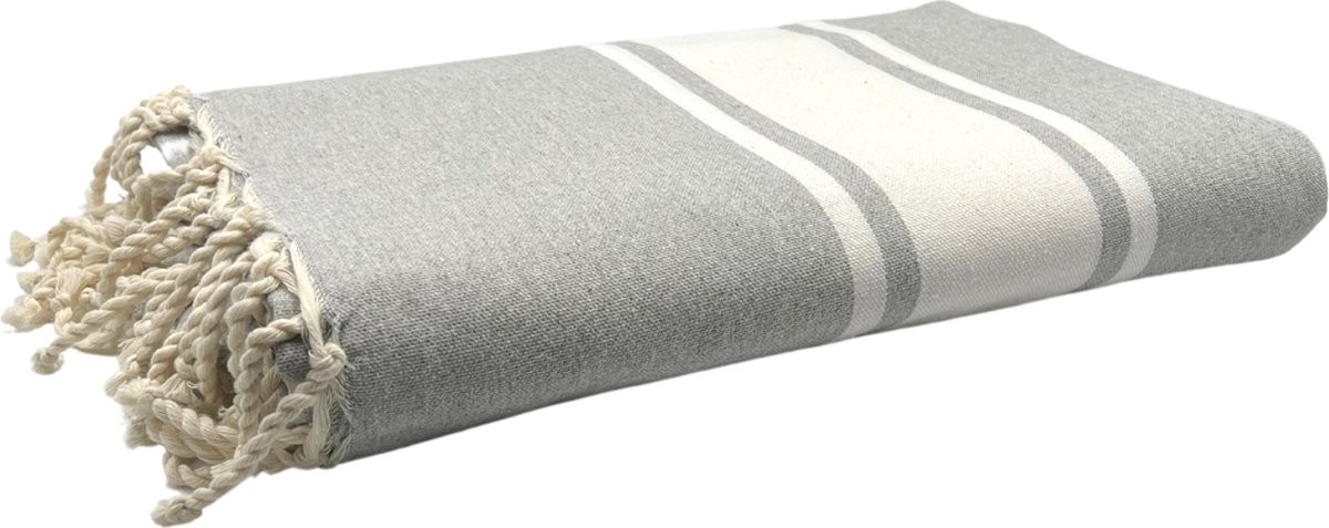 Foutas Strandlaken Hamamdoek XXL Classic Gris Calcé Grijs B: 200 cm, H: 300 cm