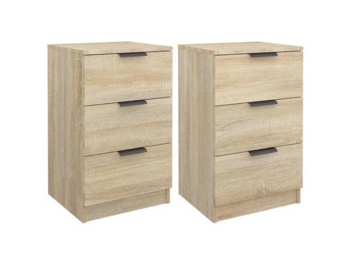 LKJephalotrop Nachttisch 2er Set Sonoma-Eiche 40x36x65 cm mit Schubladen Zwei moderne Beistelltische fürs Schlafzimmer mit je drei Schubladen für ordentliche Aufbewahrung und Dekoration.