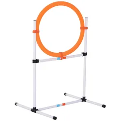 PawHut Hundetrainingsset für Agility-Training tragbar PE Weiß + Orange 74,5 x 66 x 91 cm