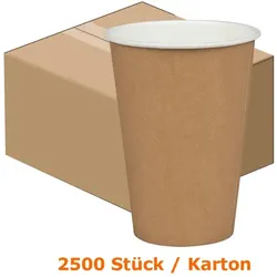 Trinkbecher, Automatenbecher Pappe braun 0,2 L Karton 2500 Stück, Einwegbecher für Getränke