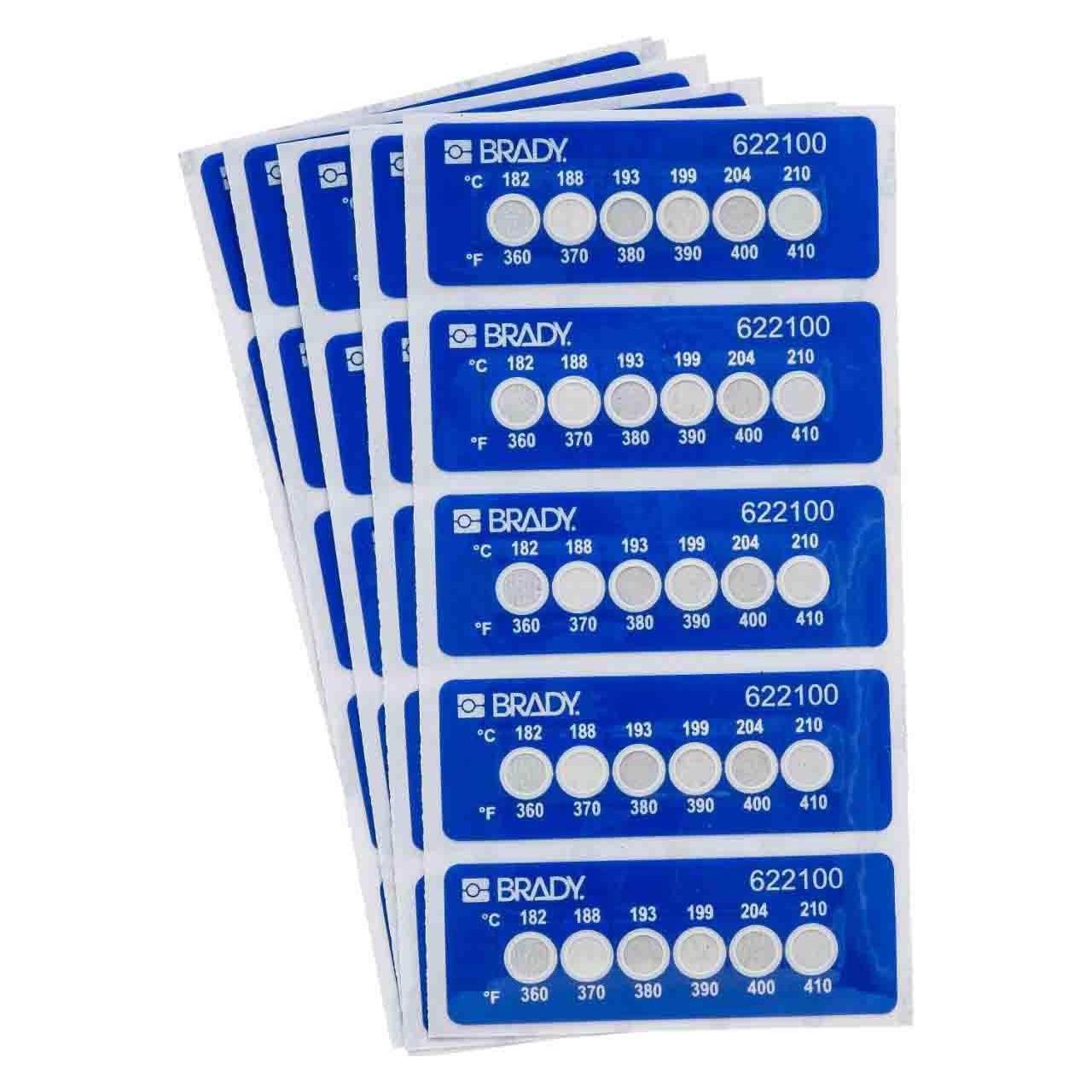 Brady TIL-6-182C/360F, B-7512, Irreversible, temperaturanzeigende Etiketten, Polyethylen, Weiss auf (TIL-6-182C/360F)