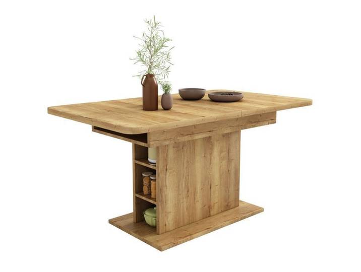 Table à manger extensible avec espace de rangement - table à manger rectangulaire multifonctionnelle moderne simple 110-130x70x75cm