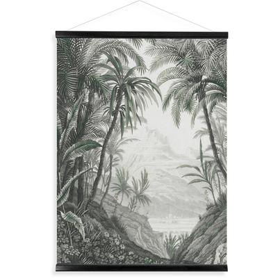 Leinwandbild ART FOR THE HOME "Jungle Landschaft Schwarz/Weiss", bunt (farbe bild(er): mehrfarbig), B:60cm H:80cm T:2,3cm Ø:2,3cm, Leinwand, Bilder, Leinwandbild, Luxus Kakemono Leinen Wandposter 80x60cm