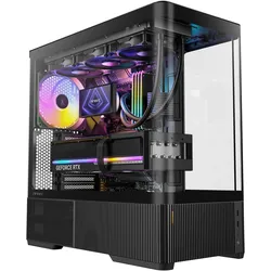 Antec Geh Mid C6 CURVE ARGB ATX/M-ATX/M-ITX o.N. BK retail (ATX, mATX, Mini-ITX), PC Gehäuse, Schwarz