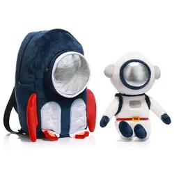 MONT CHALET Plüsch-Astronaut & Plüsch-Rucksack Mikrofaser waschbar