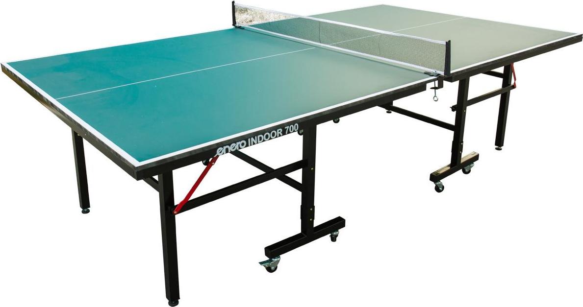 Tischtennisplatte Enero Indoor 700 Grün - klappbarer Indoor-Tisch, 15 mm MDF-Platte, fahrbar mit 8 Rollen, höhenverstellbar, stabiler Stahlrahmen, Freizeit-Tischtennistisch mit Netz für Familie & Hobbyspieler