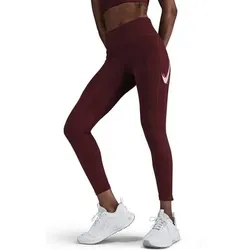 NIKE Damen Tights W NK FAST DF MR 7/8 TGT SW, Größe XS in Rot Rot