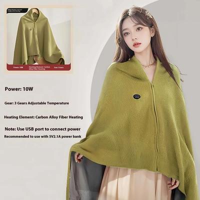 Inspired Living USB Heated Shawl Blanket Wrap Wearable Electric Heated Throw Blanket For Women & Travel Comfort usb blanket 02