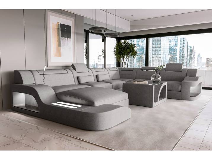 XXL Wohnlandschaft Palermo Stoffsofa