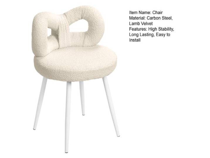 Wilitto Tabouret de Coiffeuse - Simili-laine - Moderne et épuré - Confort luxueux - 37x37x46cm
