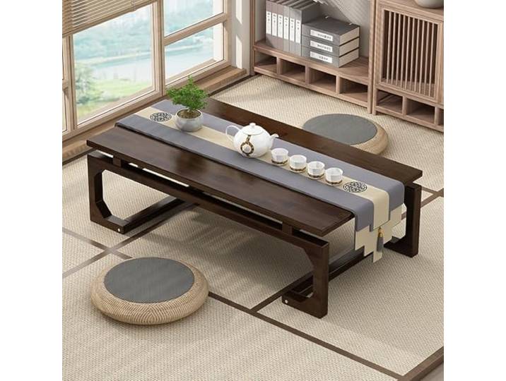 BAYTEWJX Tatami-Couchtisch Bodentisch Im Japanischen Stil Holz Couchtisch Bodentisch Wohnzimmer Niedriger Tisch Einfach zu Montieren für Wohnzimmer Teesimmer Tatami Balkon Bay Fenster.