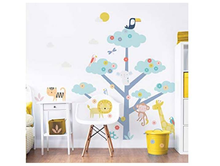 Safari Dieren Grote Karacter Boom Sticker