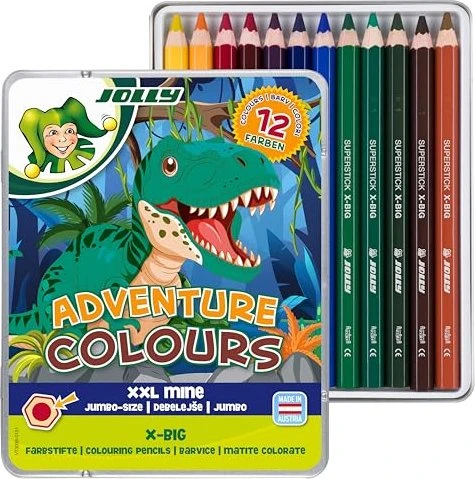 JOLLY X-BIG Adventure Colours Buntstifte farbsortiert, 12 St.