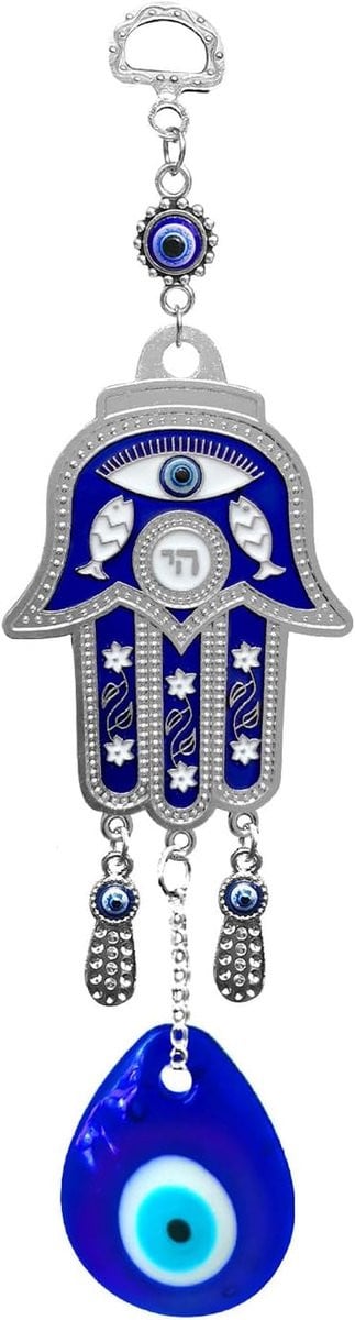 Blauw Nazar amulet Boze oog decoratie van legering en glas Hoogte: 224 cm