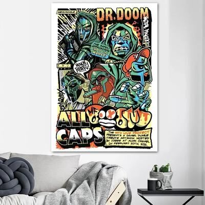 Inspire Select MF DOOM Inspired Album Cover Canvas Wall Art HD Music Poster For Room & Office Decor z4 11.81 15.75 In