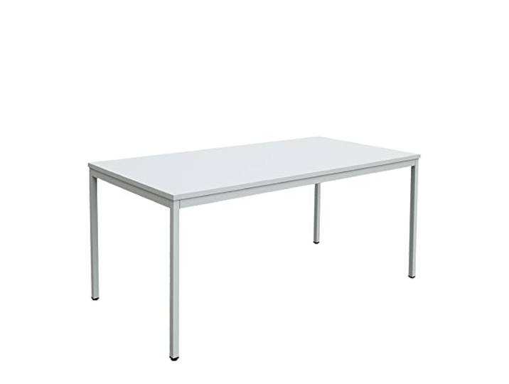 Schrank & Stuhl Schreibtisch – Bürotisch mit Holztischplatte und verstellbaren Füßen, einfache Montage und leicht zu reinigen, 160 x 80 cm, Grau