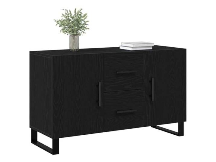 vidaXL Sideboard Schwarz Eichen-Optik 100 x 36 x 60 cm Holzwerkstoff, Moderner Sideboard, rechteckige Aufbewahrung, funktional, eleganter Schrank, Platz für Schubladen und Türen