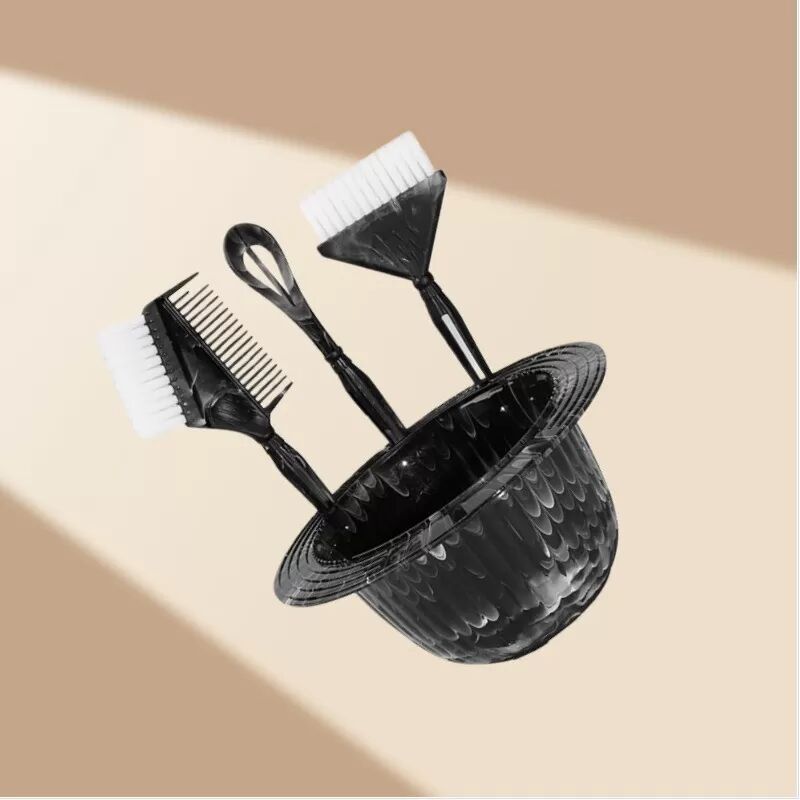 INF Professionelles Salon Haarfarben-Set - 4-teiliges Set für perfekte Haarfärbung Schwarz
