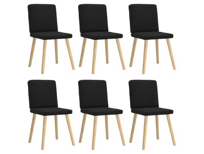HKLGBVCR Essstühle, Schwarz, Stoff, 6 Stück Strapazierfähiger atmungsaktiver Stoff, Rahmen aus Metall und Holz, dicker Schaumstoff, Esszimmer, Wohnzimmer, Gästezimmer