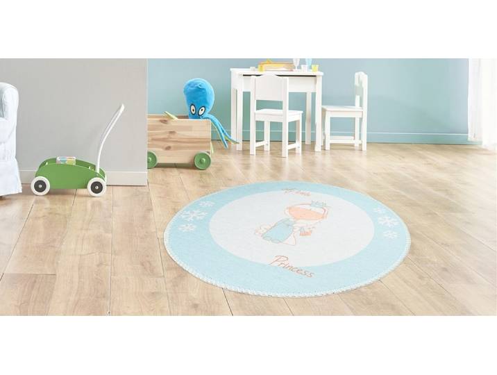 Kinderteppich ARTE ESPINA Bambini 100 , grün (mint), H:5mm Ø:160cm, Polyester, Teppiche, Kinderteppich, Fantasievoll bedruckter Kinderteppich, angenehme Haptik