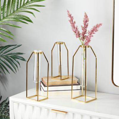 CosmoLiving by Cosmopolitan Gold Stainless Steel Metal Test Tube Decorative Vase (Set of 3)