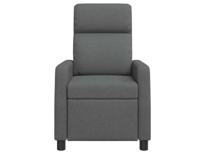 Sessel Recliner Dunkelgrau aus Polyestergewebe, Verstellbar 115-160°, Verstellbarer Winkel, 100% Polyester, Metall- und Holzwerkstoffrahmen, flache Armlehne, leichte Reinigung