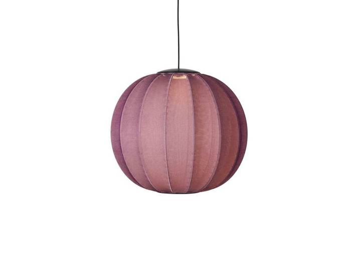Knit-Wit 60 Round LED Suspension Burgundy - Made By Hand - Chambre à coucher - Tissu / textile