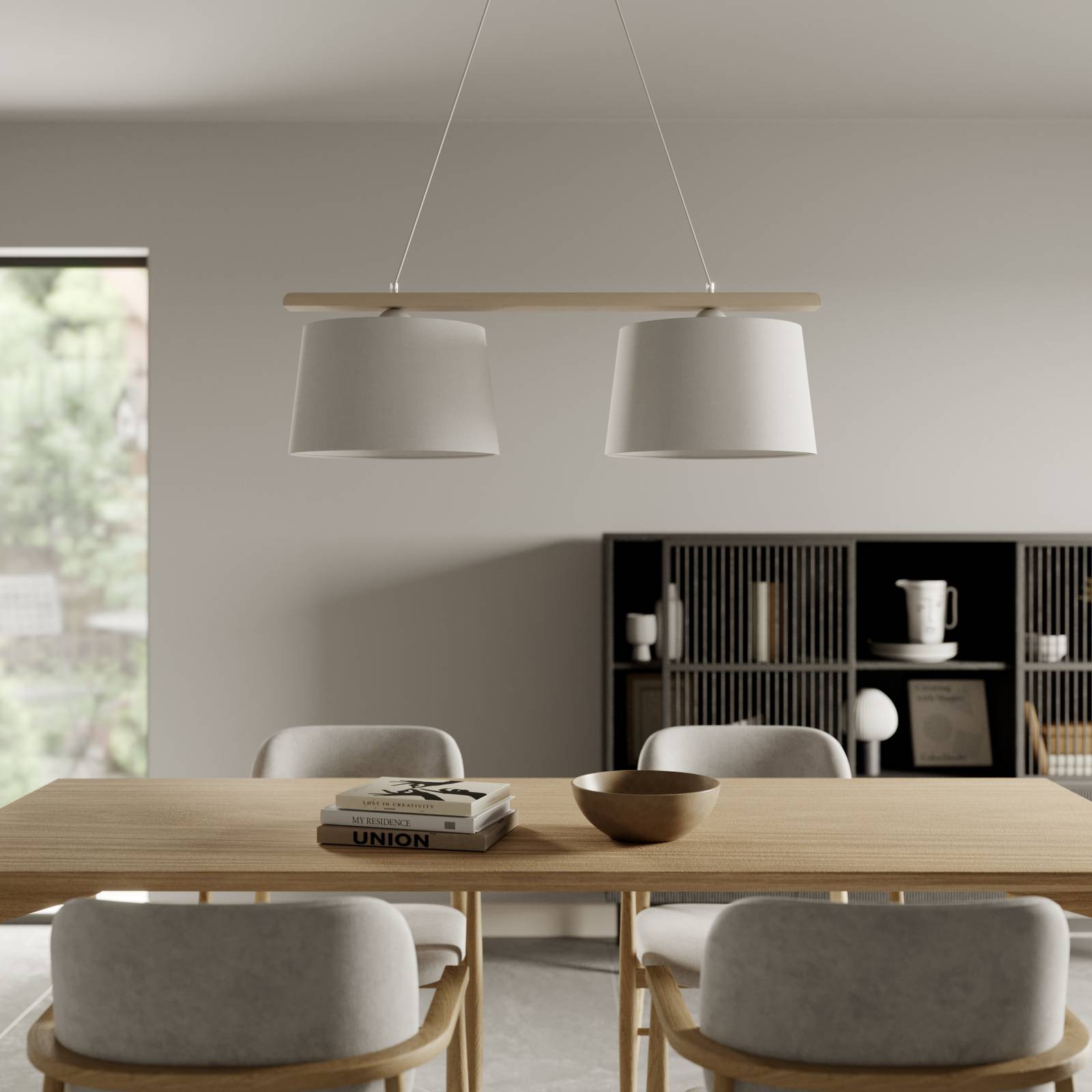 Lámpara colgante Sweden Lamkur, atenuable, Salón / Comedor, Madera, Lámpara colgante