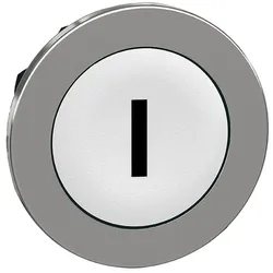 Schneider Electric ZB4FA131 Drucktaster, Frontelement, Harmony XB4F, Metall, 30mm, weiß, beschriftet I, tastend