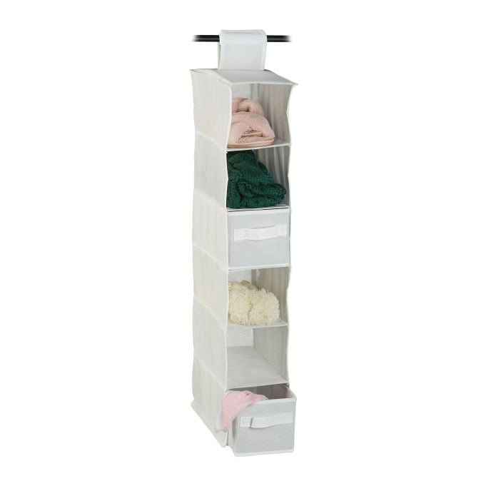 Relaxdays Set van 2 hangende organizers met 6 vakken wit