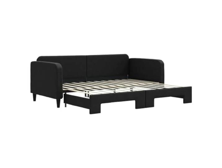 PUGYNBK Schlafsofa Nest, Stoff, schwarz, 90 x 200 cm Struktur aus Holz und Metall, Lattenrost im Lieferumfang enthalten, Matratze nicht im Lieferumfang enthalten