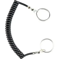 Halteseil/spiralförmig, mit Befestigungsringen | l1=100 mm / l2 max.=600 mm / Thermoplast PUR, schwarz | 22400.0980