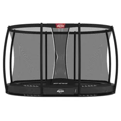 BERG Trampolin Grand Champion InGround 350 Grey mit AirFlow Pro inkl. Sicherheitsnetz Deluxe