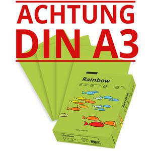 Papyrus Kopierpapier Rainbow 88042610, A3, 80g/qm, leuchtgrün, 500 Blatt