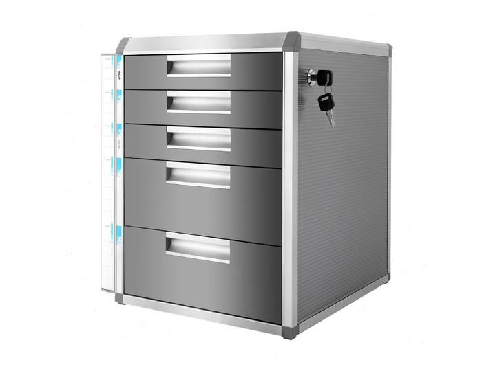 Organiseur de bureau, boîte de rangement verrouillable à 5 niveaux, organiseur de documents de bureau pour bureau, étagère, organisation de bureau à domicile