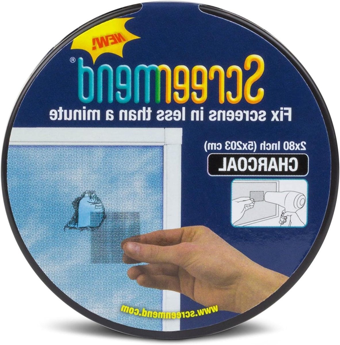 Raamscherm Reparatieset Houtskool - Weerbestendige Reparatietape voor het Dichten van Gaten - 2 x 80 inch