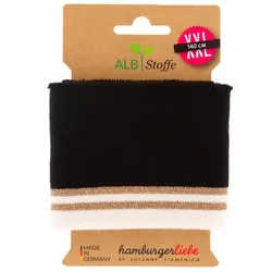 Albstoffe Bio-Strickbündchen "Cuff Me Glam" mit Glitzer, schwarz-color, 1,4 m