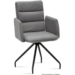 ARMLEHNSTUHL (2er-Set) Dianne 52x92x60 Schwarz/Grau