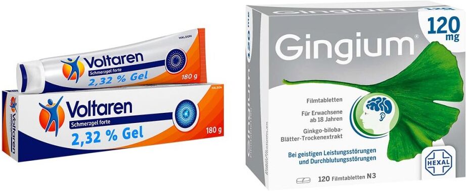 Gingium 120 mg Fta 120 stk + Voltaren Schmerzgel forte 180 g